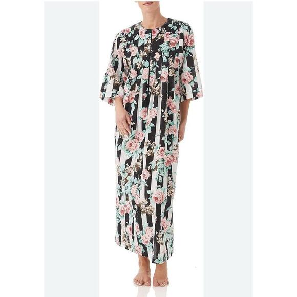 Anthony Richards Women's MUMU Lounge Dress Stripes and Floral Large - Picture 2 of 6